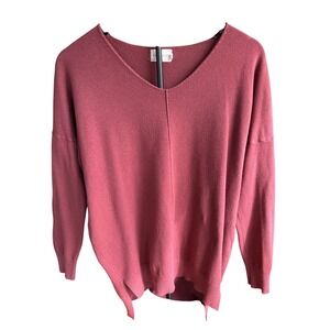 Dreamers by Debut Mauve V-Neck Oversized Knit Sweater T1938 Womens Size S/M
